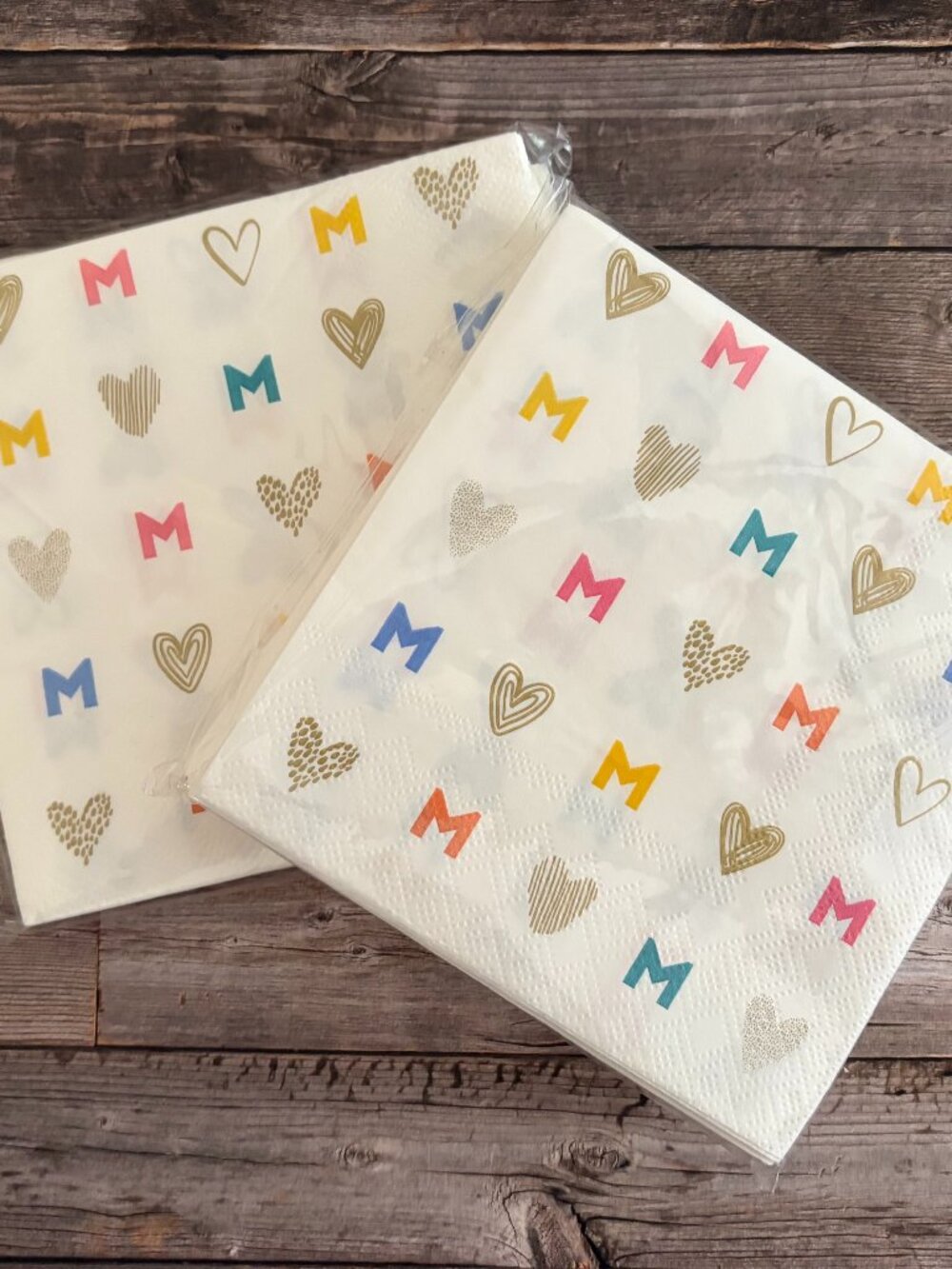 Colorful Mom Heart Party Napkins - 2 Packs